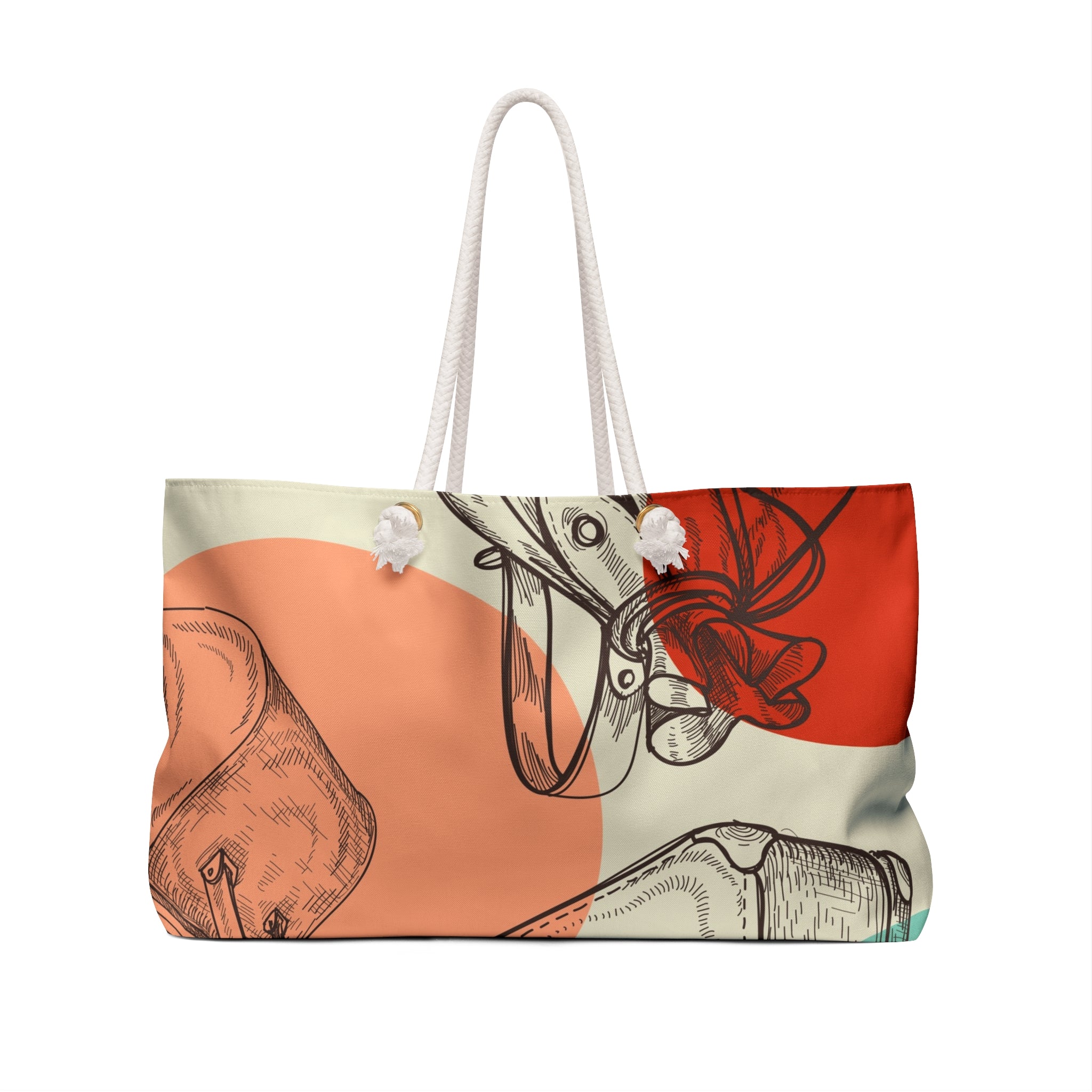 Vintage Travel Sketches Weekender Bag | Retro Luggage Illustration Tote