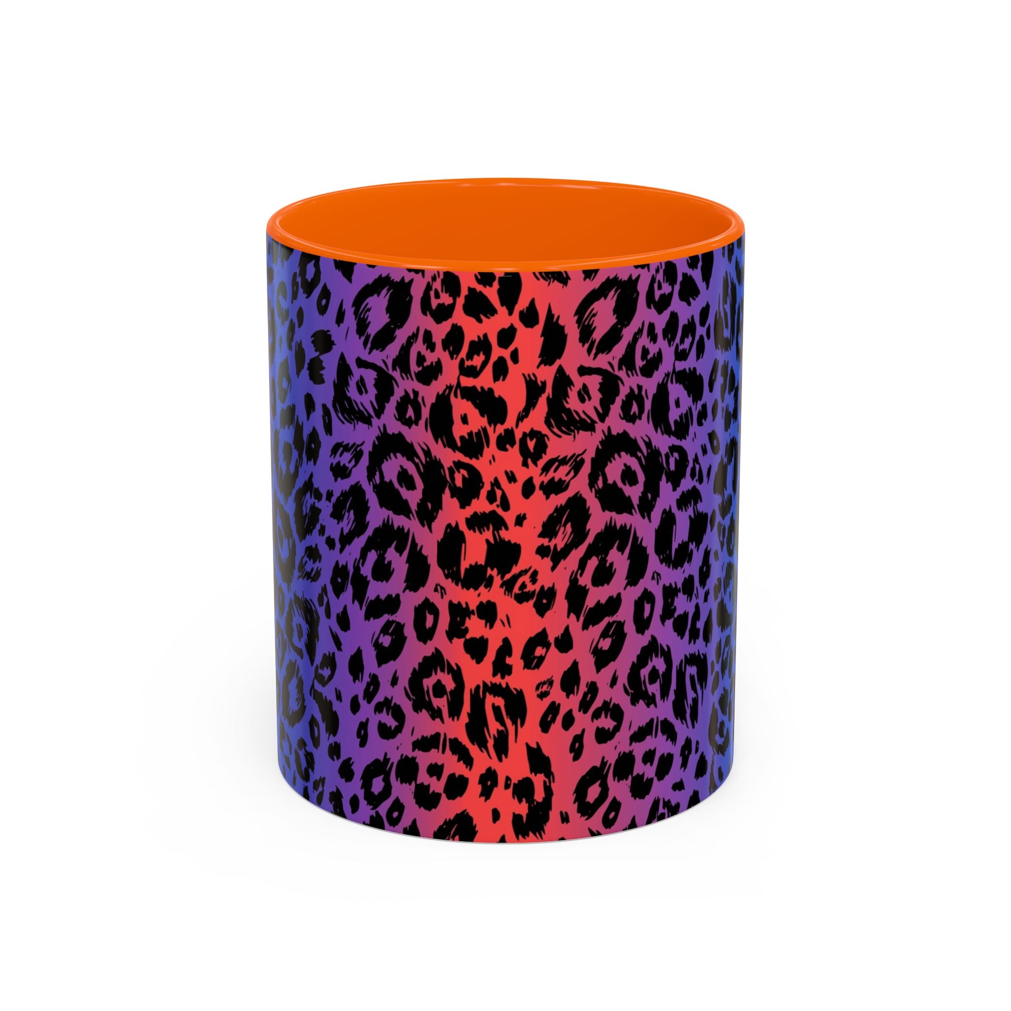 Rainbow Leopard Accent Coffee Mug — Colorful Animal Print 11/15oz