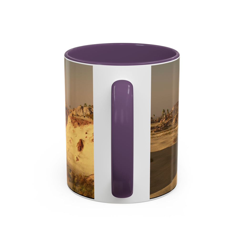 Desert Oasis Coffee Mug — Palm Trees & Sunset Scenic Accent Mug