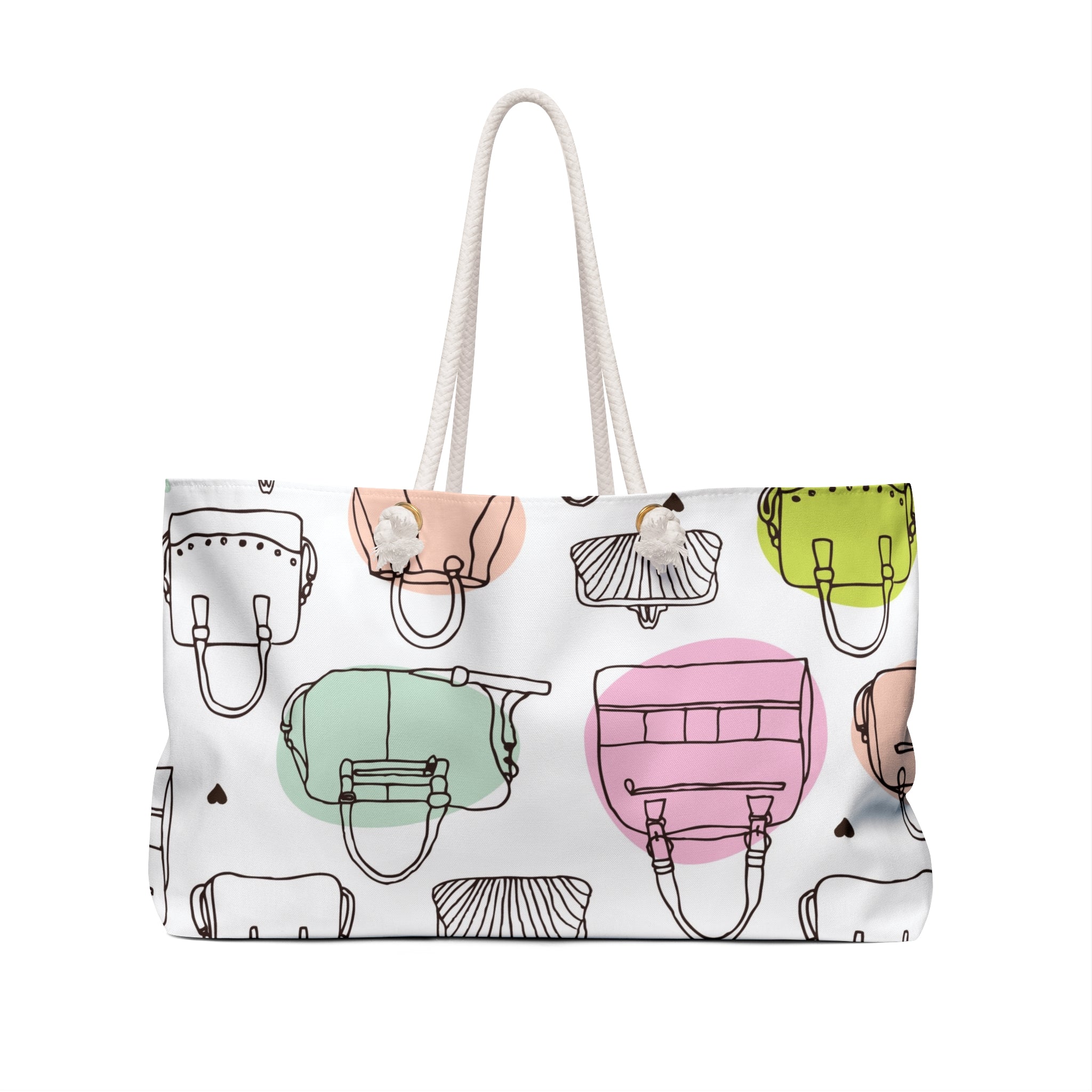 Handbag Pattern Weekender Bag | Colorful Purses Illustration Tote