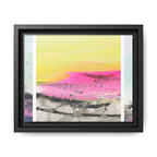 Abstract Sunrise Landscape Matte Canvas Framed Wall Art — Pink & Yellow Modern Home Decor