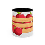 Apple Crate Accent Coffee Mug — Rustic Farmhouse Fruit Design (11/15oz)