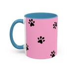 Pink Paw Print Coffee Mug – Cute Pet Lover Accent Mug (11/15oz)