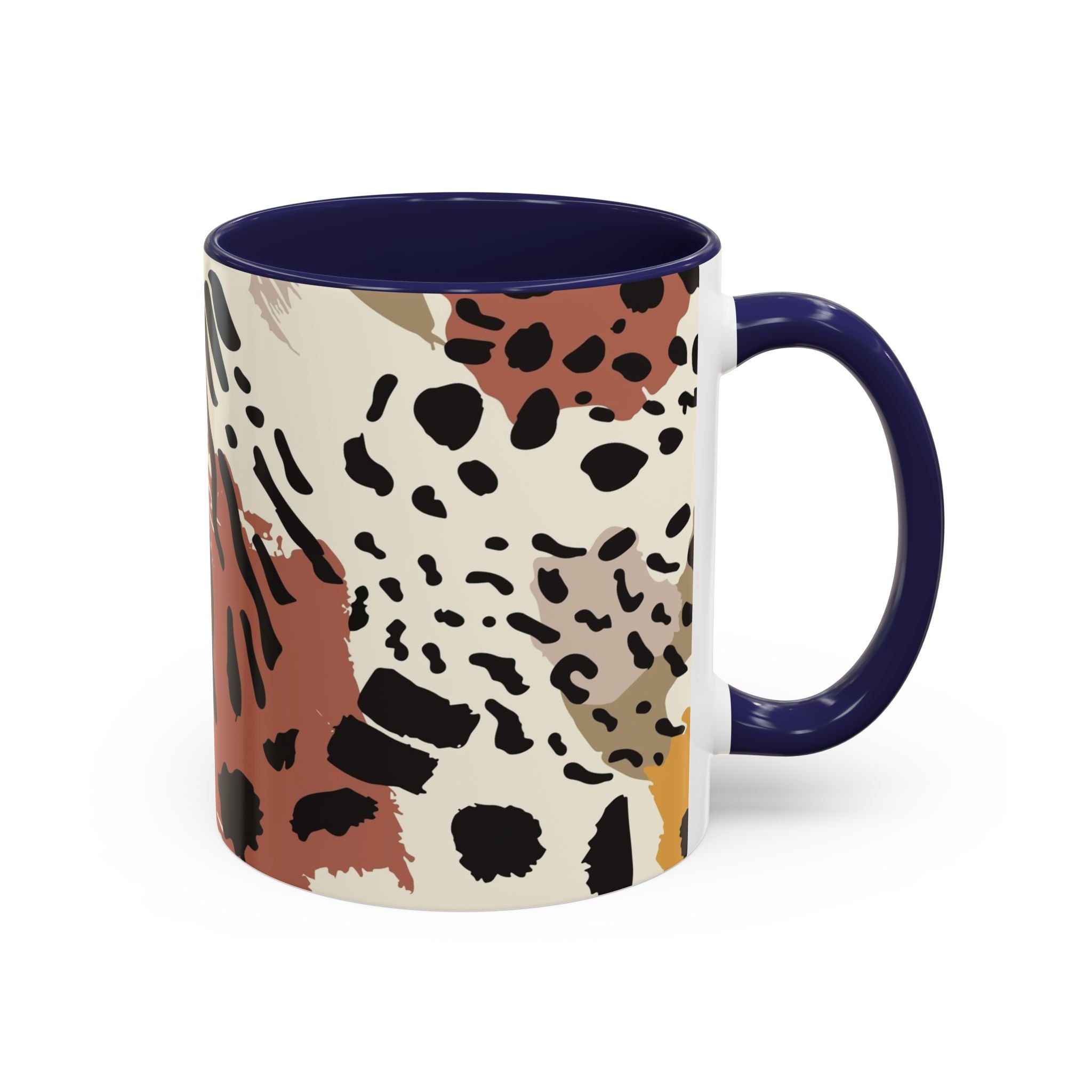 Rustic Leopard Accent Coffee Mug — Animal Print Ceramic Mug (11/15oz)