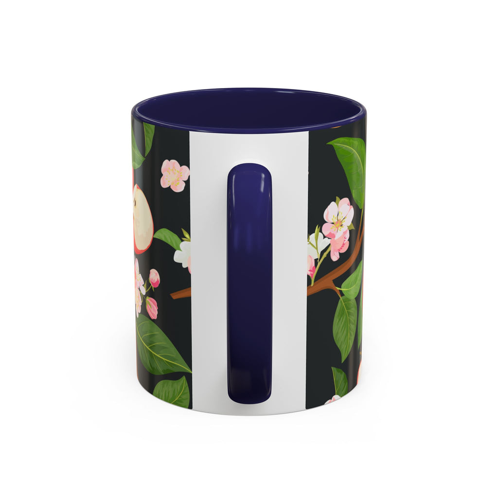 Apple Blossom Accent Coffee Mug – Floral Fruit Ceramic Mug (11/15oz)