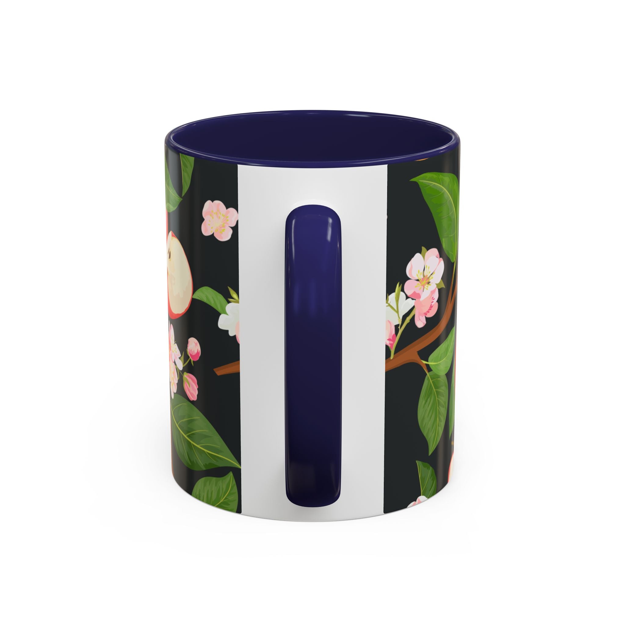 Apple Blossom Accent Coffee Mug – Floral Fruit Ceramic Mug (11/15oz)