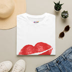 Kiss Print T-Shirt — Red Lipstick Kiss Graphic Tee