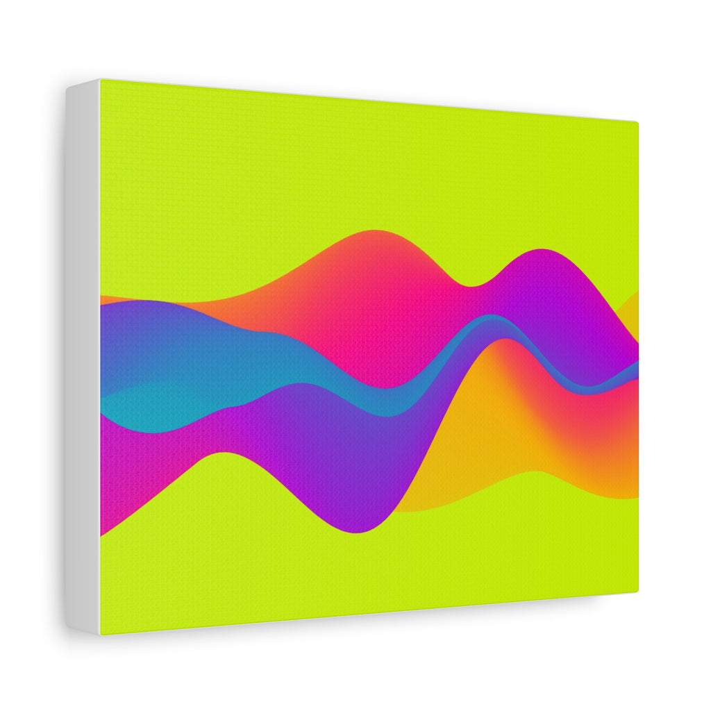 Vibrant Neon Wave Matte Canvas