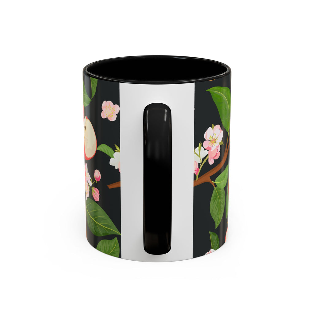Apple Blossom Accent Coffee Mug – Floral Fruit Ceramic Mug (11/15oz)