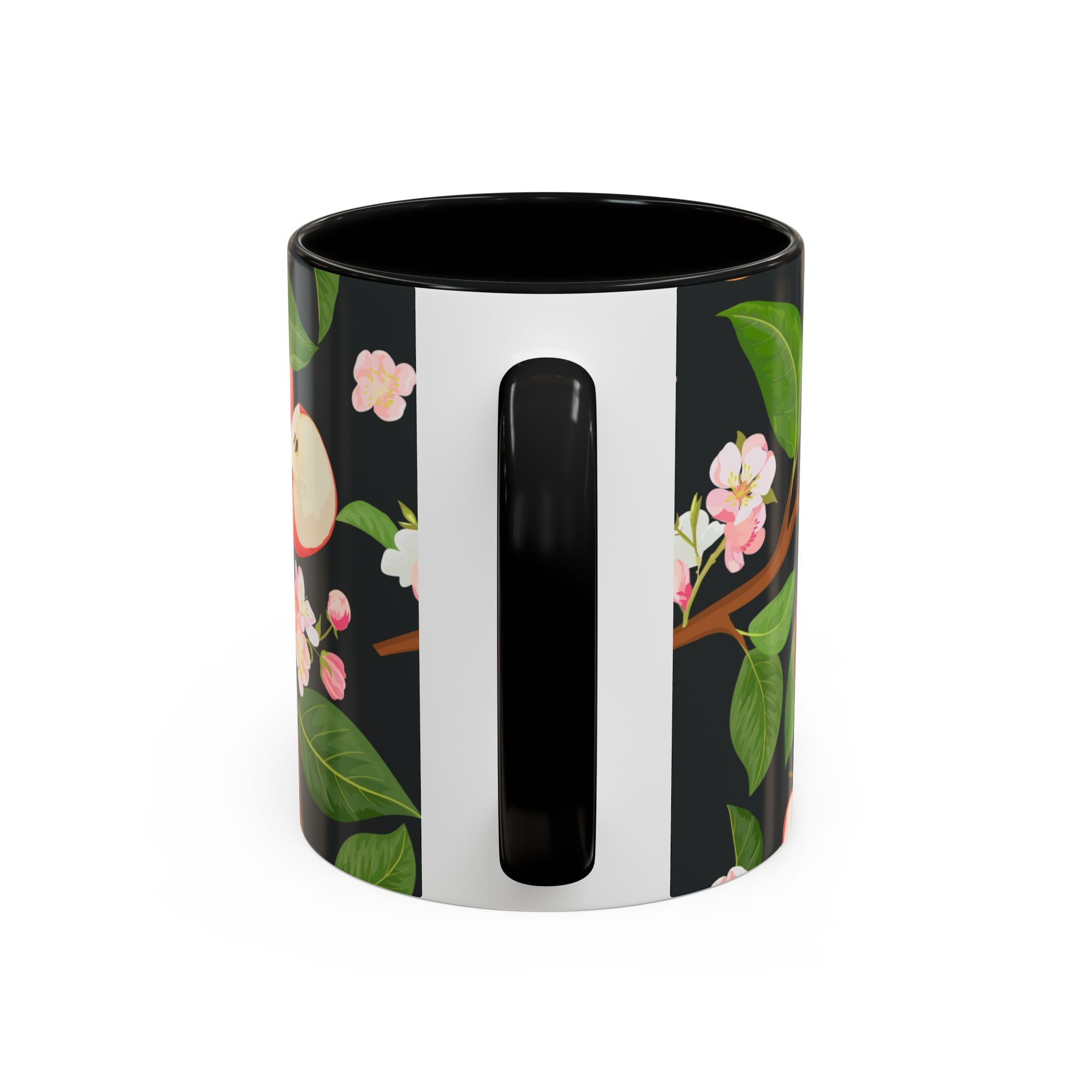 Apple Blossom Accent Coffee Mug – Floral Fruit Ceramic Mug (11/15oz)