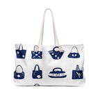 Navy Handbag Icons Weekender Bag | Tote Beach Travel Bag