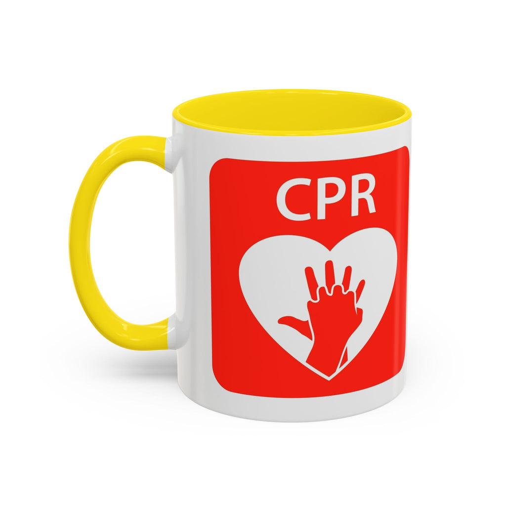 AED Heart Logo Accent Coffee Mug — CPR & Defibrillator Awareness Gift (11/15oz)