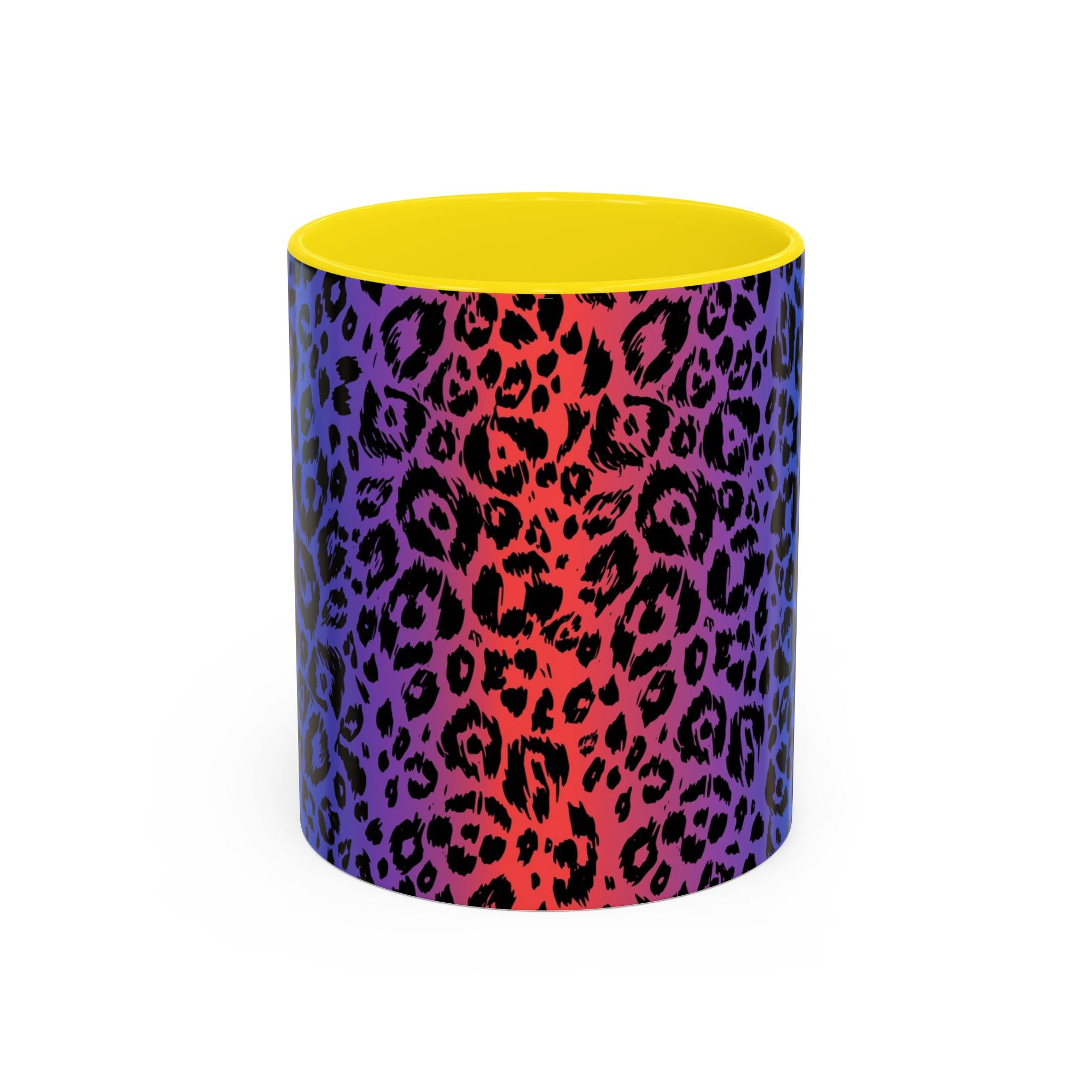 Rainbow Leopard Accent Coffee Mug — Colorful Animal Print 11/15oz