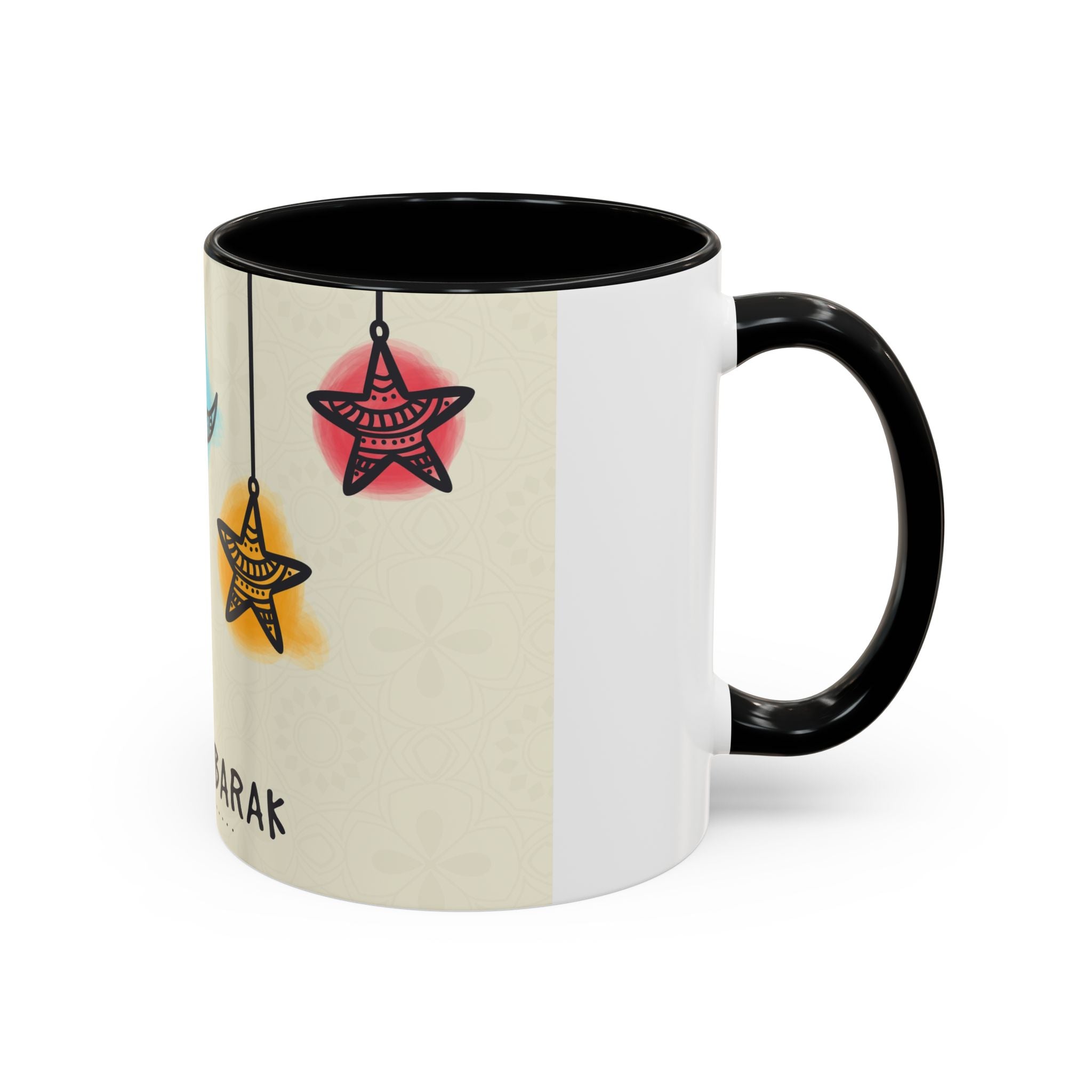 Eid Mubarak Accent Coffee Mug — Festive Crescent & Star Design (11/15 oz)