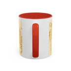 Golden Folk Art Coffee Mug — Animal Mask Pattern Accent Mug (11/15oz)