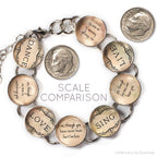 Dance, Love, Sing, Live - Glass Charm Bracelet with Heart Charm