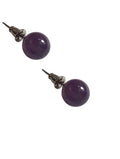 Boucles d'Oreilles Raffinées en Acier Inoxydable avec Perles Améthyste