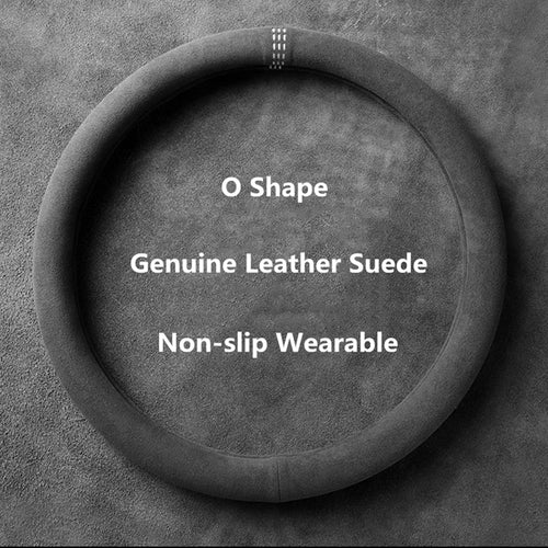38cm Suede Leather Car Steering Wheel Cover Wear-Resistant For BMW E90