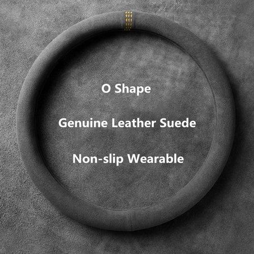 38cm Suede Leather Car Steering Wheel Cover Wear-Resistant For BMW E90
