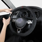 38cm Suede Leather Car Steering Wheel Cover Wear-Resistant For BMW E90