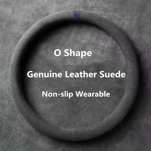 38cm Suede Leather Car Steering Wheel Cover Wear-Resistant For BMW E90