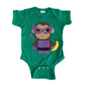 Super Hero Onesie -Team Super Animals - Monkey Banana Green Infant