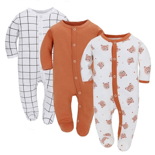 MiniSnug™ – Long Sleeve Baby Romper with Animal Print