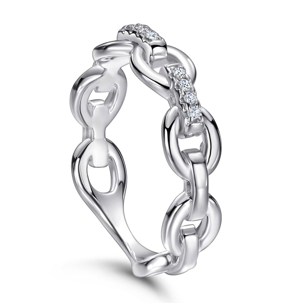Cuban Link Bling Round Rings For Hip Hop Women Men