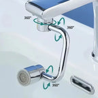 1pc 1080° Swivel Stainless Steel Faucet Extender Splashproof Dual