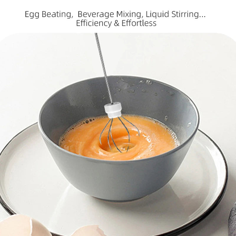 HOT  Electric Milk Frother + Egg Beater Wireless Type-C Charging 3
