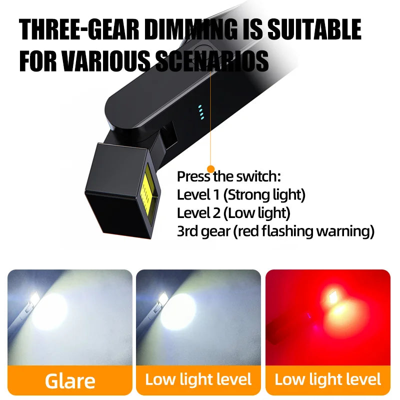 Magnetic Work Light Rechargeable COB Flashlight  Suitable for Night