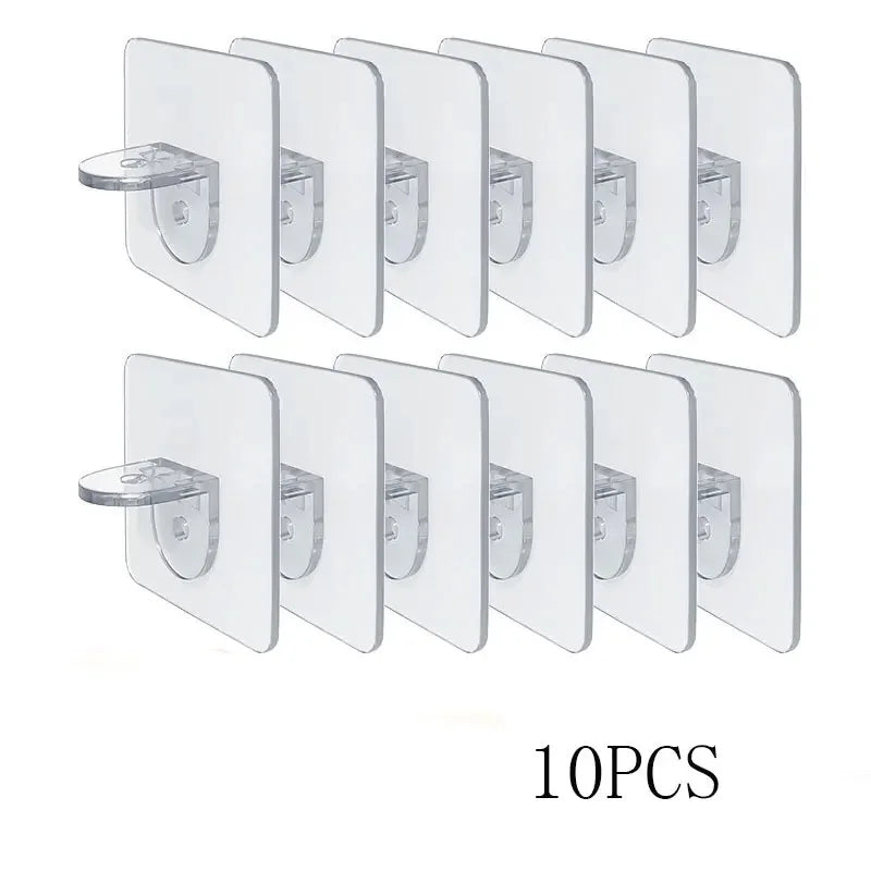 4/10pcs Wardrobe Divider Brackets Non-Marking Sticky Kitchen Cabinet