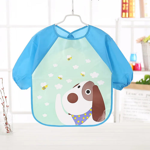 Waterproof EVA Full Sleeve Baby Bibs Children Apron Long Sleeve