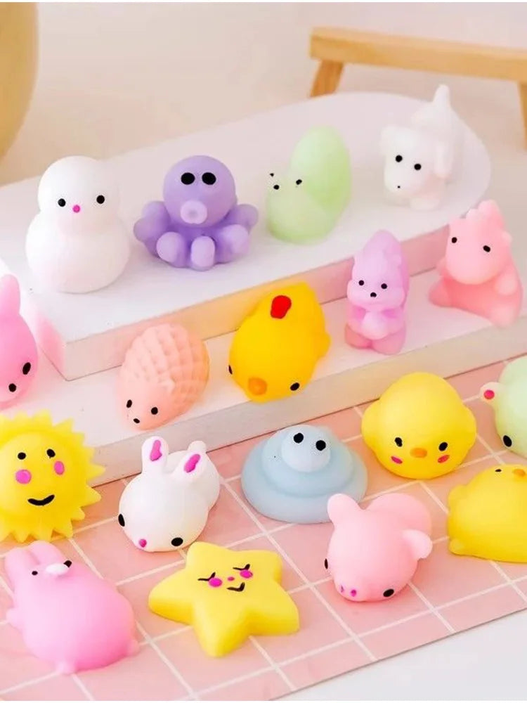 20Pcs Mini Cute Cartoon Animal Stress Relief Toys For Boys Girls