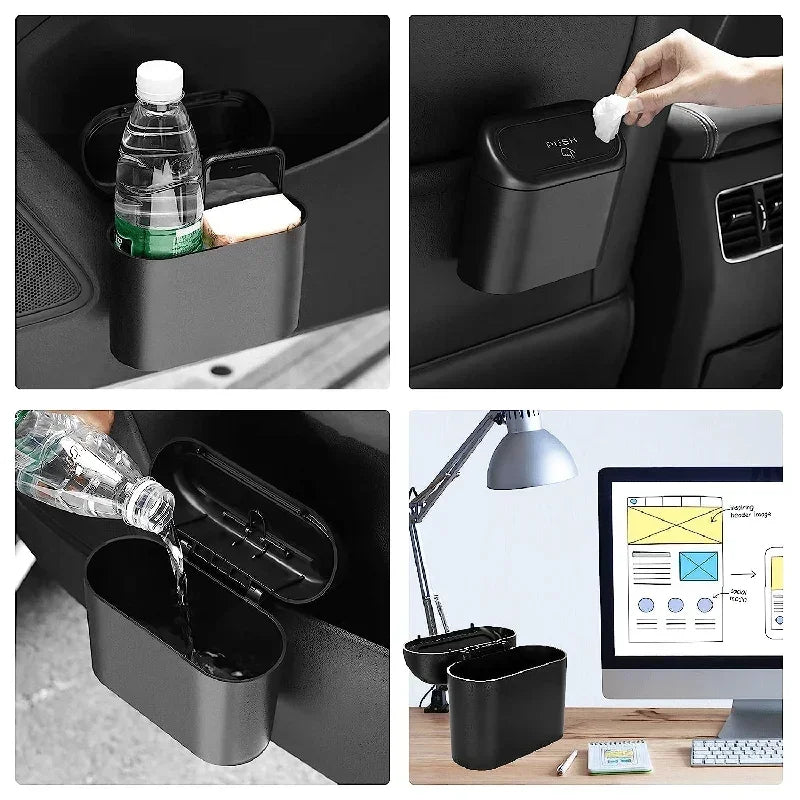 3Pcs Car Trash Can (with Lid) Contains 60 (300) Garbage Bags, Small