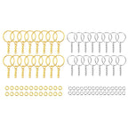 30pcs Silver Plated Metal Blank Keyring Keychain Split Key Ring with