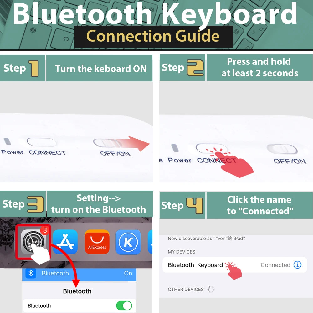 Mini Wireless Keyboard Bluetooth Keyboard For ipad Phone Tablet