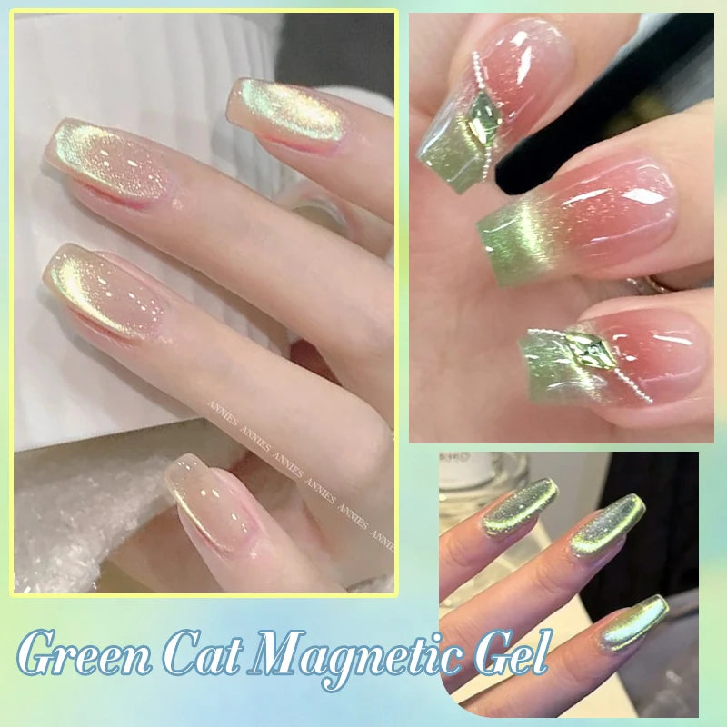 BORN PRETTY 10ml Green Cat Magnetic Gel Ultra Shine Holographic