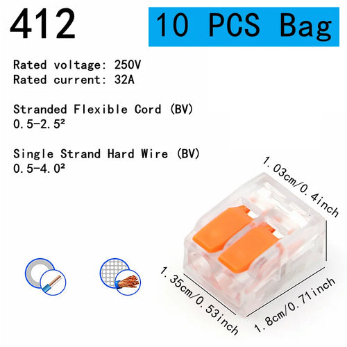 10-75 Pcs Orange Universal Type Quick Plug-in Terminals,Electrical
