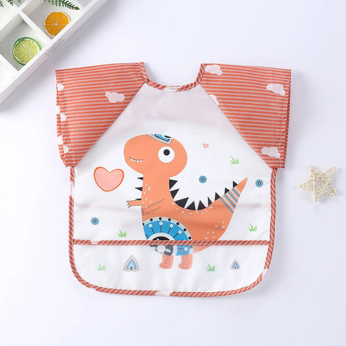 Waterproof EVA Full Sleeve Baby Bibs Children Apron Long Sleeve