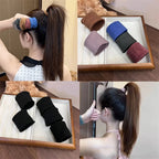 4 Set Solid Widen Thicken Hair Band Ropes Women Ponytail Holder Hair