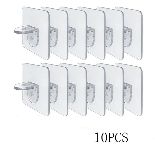 4/10pcs Wardrobe Divider Brackets Non-Marking Sticky Kitchen Cabinet