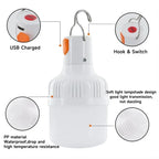 1PC Outdoor USB Rechargeable LED Lamp Bulbs 60W Emergency Light Hook
