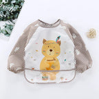 Waterproof EVA Full Sleeve Baby Bibs Children Apron Long Sleeve