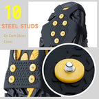 2pcs 10 Steel Studs Crampons Snow Grips Cleats for Ice and Snow