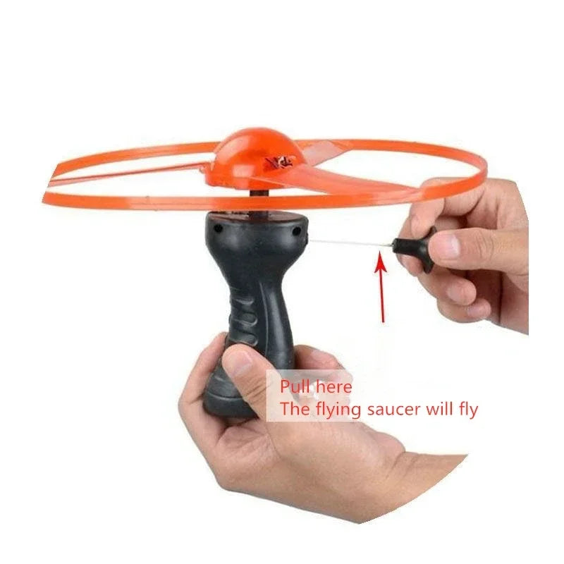 Kid Sports Pull Line Saucer Toys Children outdoor Fun Rotating Flying