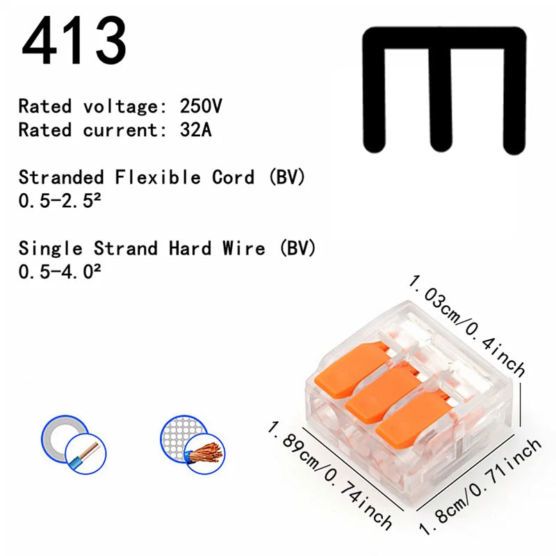 10-75 Pcs Orange Universal Type Quick Plug-in Terminals,Electrical