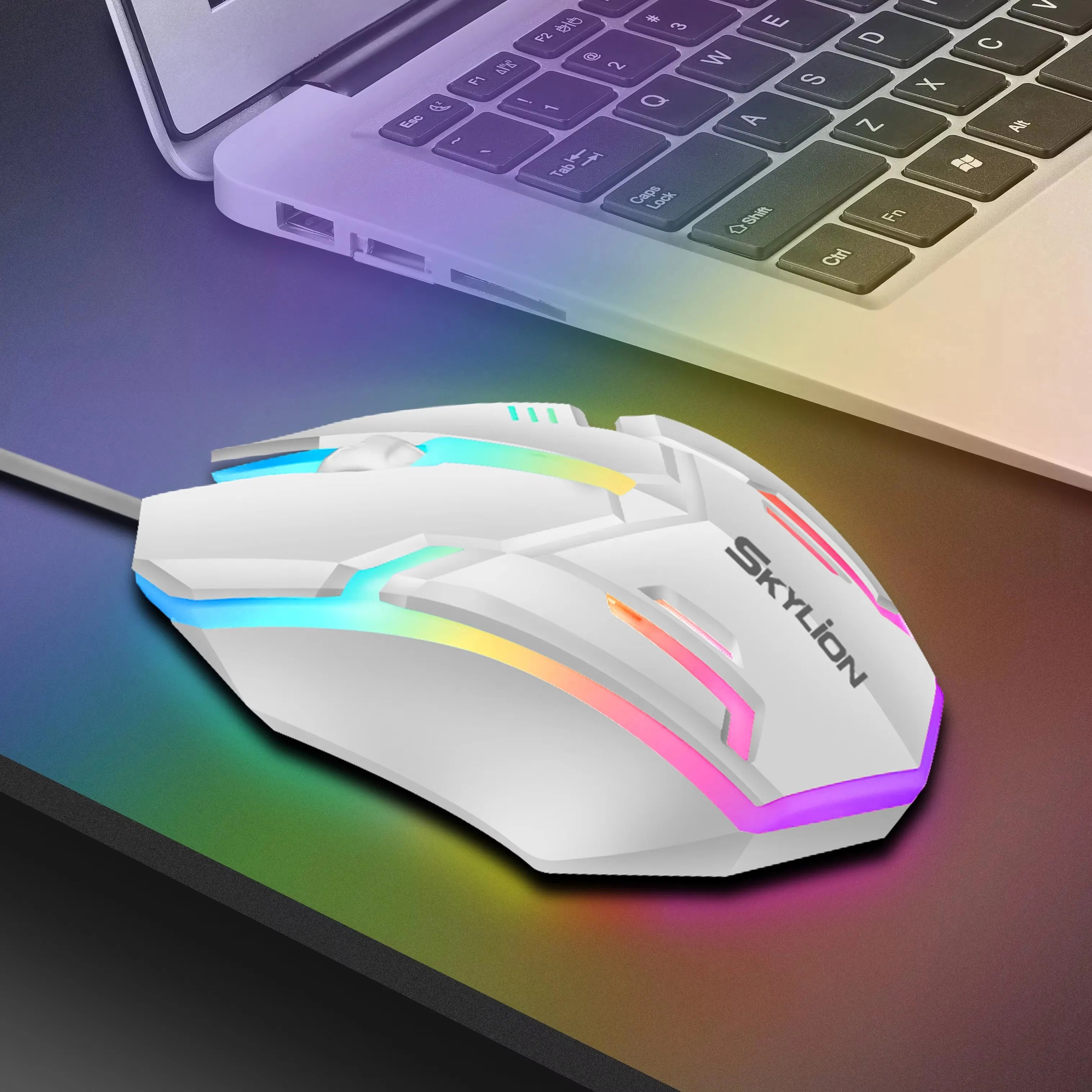 F1 Wired 3 Keys Mouse Colorful Lighting Gaming and Office For