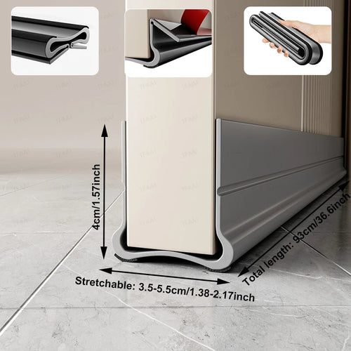Flexible Door Bottom Sealing Strip Door Gap Soundproofing Wind and