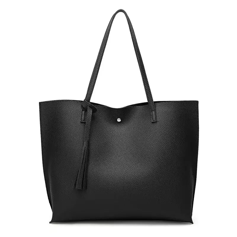 Big Black Shoulder Bags for Women Large Hobo Shopper Bag Solid Color